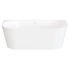 Naples Gloss White Acrylic Back To Wall Bath with Overflow